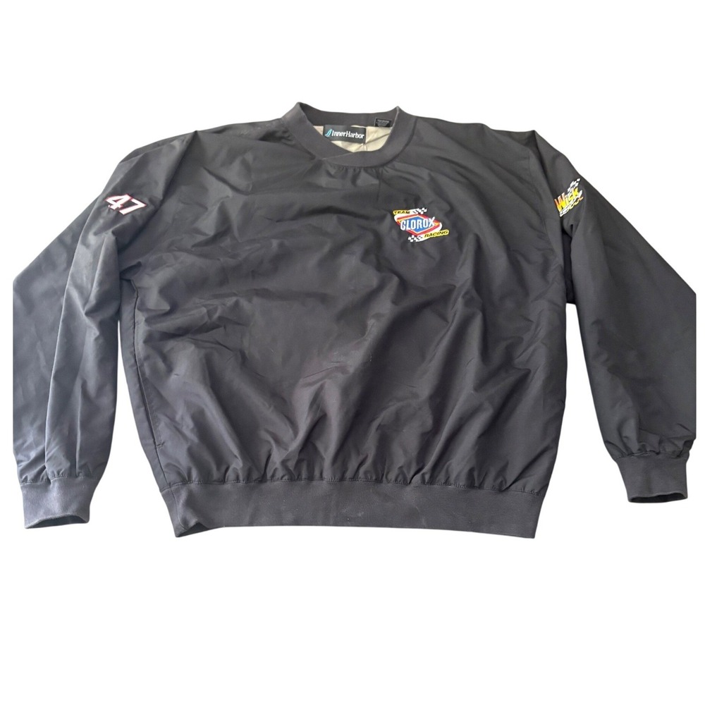 NASCAR VTG 90s Clorox Wisk Racing Windbreaker Size Large Inner Harbor Pullover